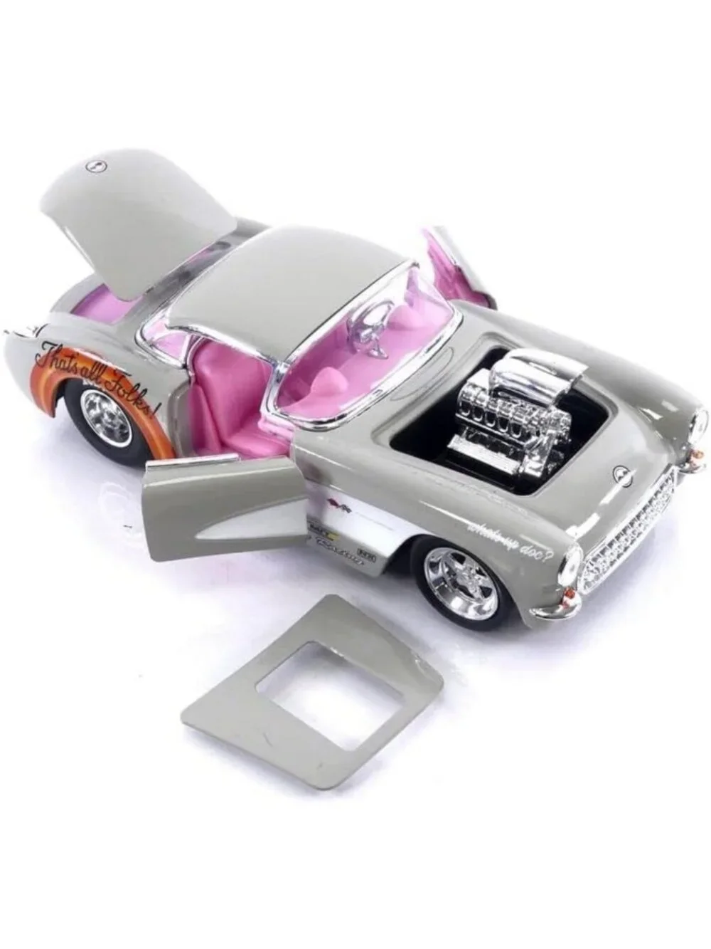 Vintage 1957 Corvette Die-Cast Car with Bugs Bunny Figure - Collectible Toy for